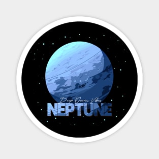 Neptune Planet Logo, Astronomy Space Exploration Art Magnet